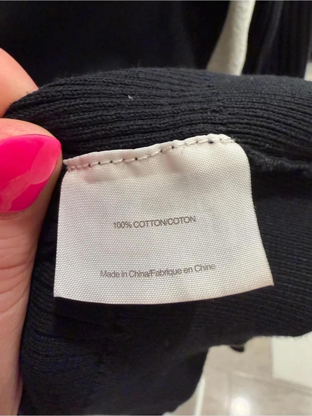 Tory Burch Black Ribbed V‑Neck Button Cardigan